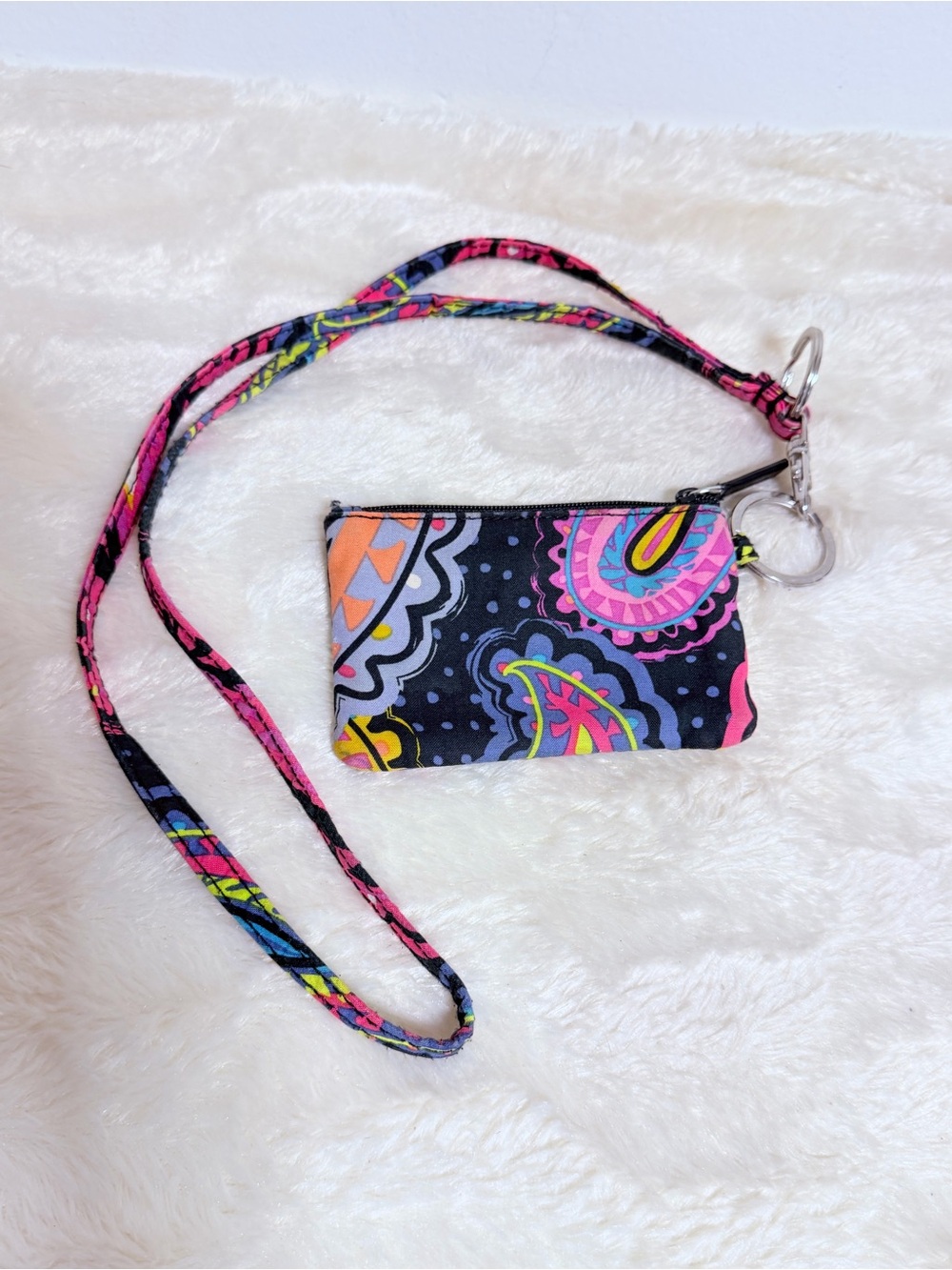 Vera Bradley Colorful Paisley Wristlet Keychain Pouch